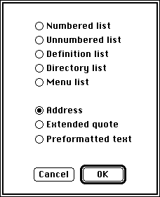 Format Extension Dialog Box